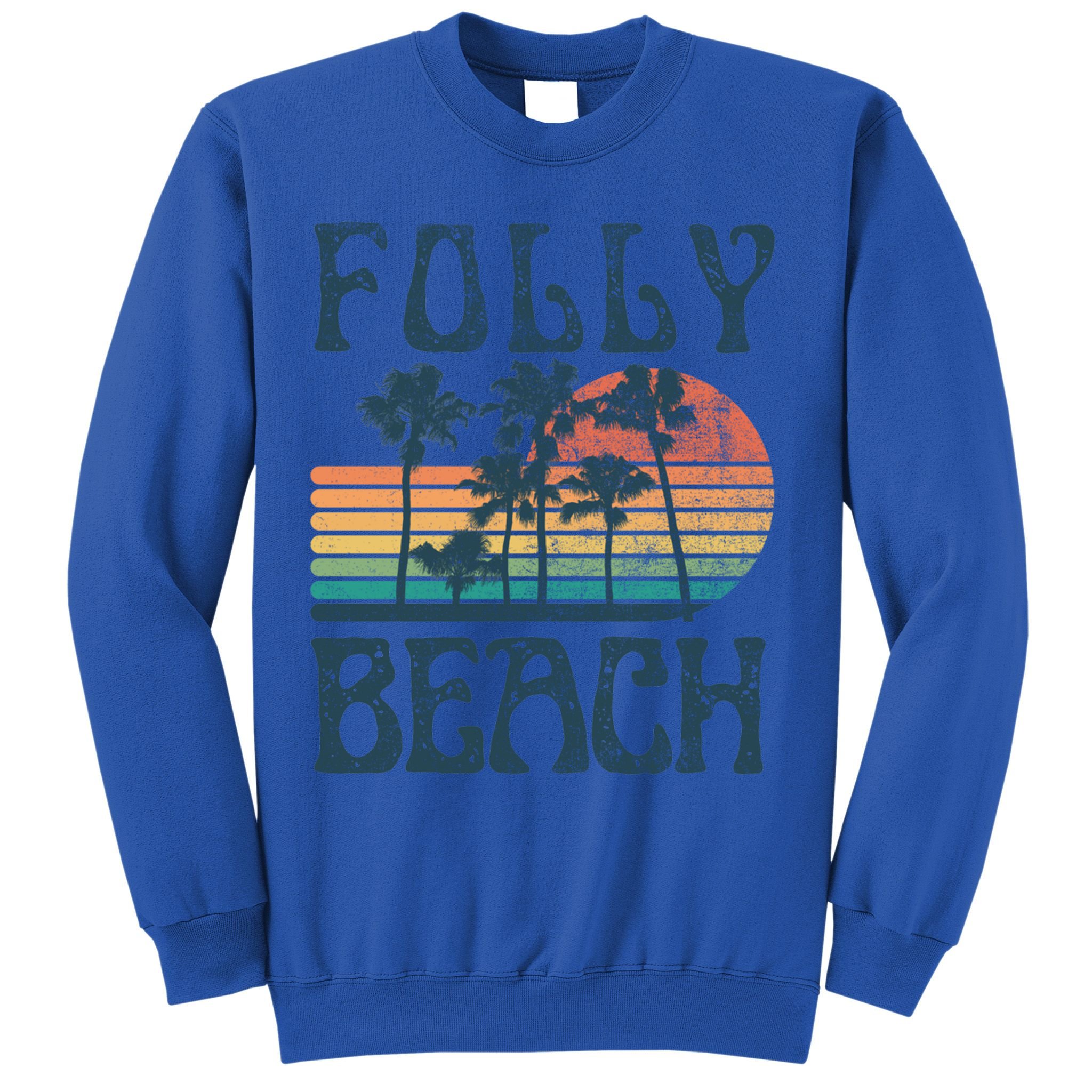 Folly Beach South Carolina Summer Vacation Vintage Cute Gift Sweatshirt
