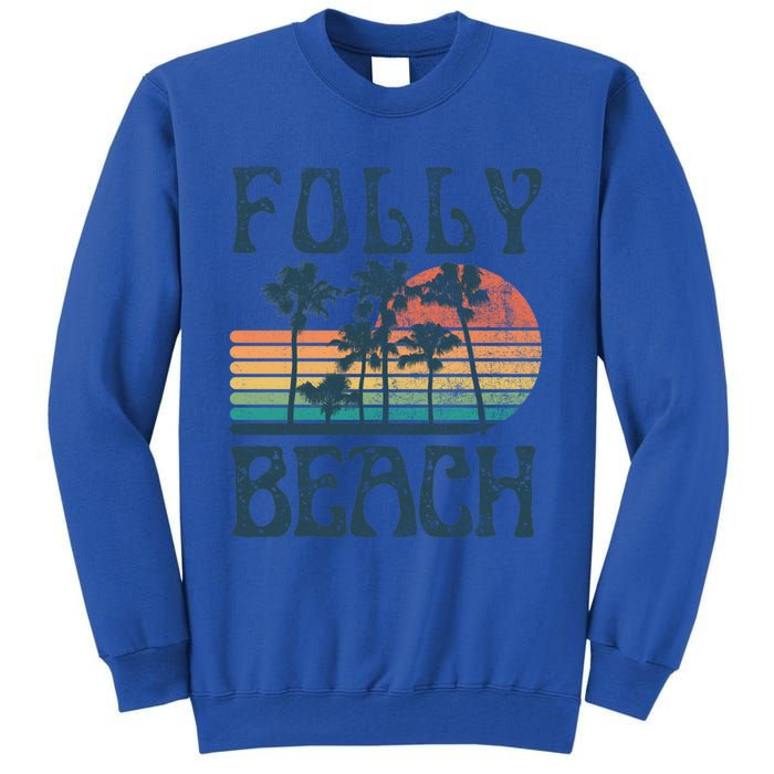 Folly Beach South Carolina Summer Vacation Vintage Cute Gift Tall Sweatshirt