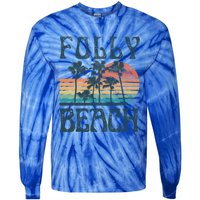 Folly Beach South Carolina Summer Vacation Vintage Cute Gift Tie-Dye Long Sleeve Shirt