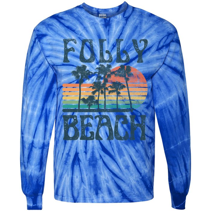 Folly Beach South Carolina Summer Vacation Vintage Cute Gift Tie-Dye Long Sleeve Shirt