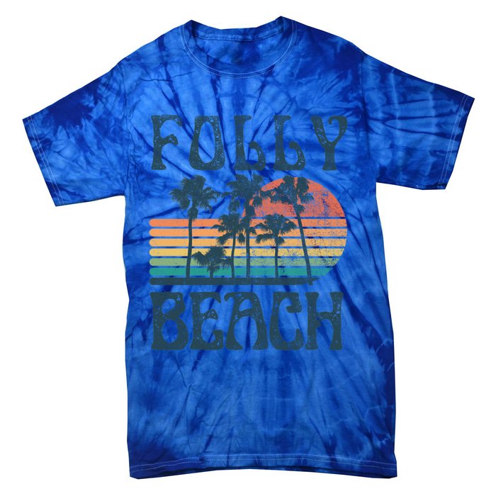 Folly Beach South Carolina Summer Vacation Vintage Cute Gift Tie-Dye T-Shirt