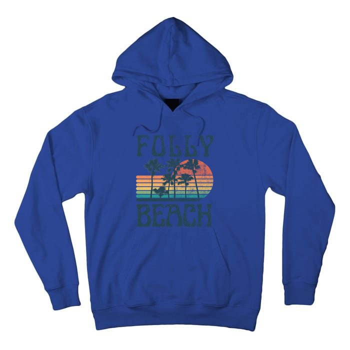 Folly Beach South Carolina Summer Vacation Vintage Cute Gift Tall Hoodie