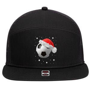 Football Ball SantaS Hat Christmas Xmas Soccer Fan Gift 7 Panel Mesh Trucker Snapback Hat