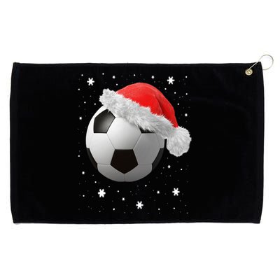 Football Ball SantaS Hat Christmas Xmas Soccer Fan Gift Grommeted Golf Towel