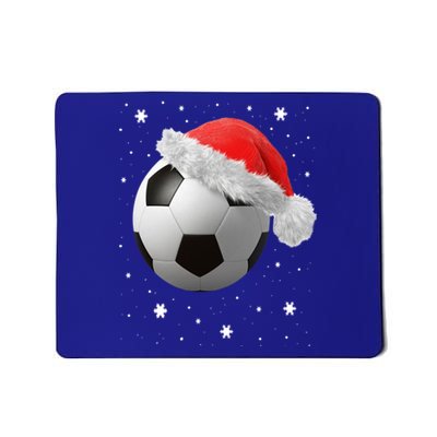 Football Ball SantaS Hat Christmas Xmas Soccer Fan Gift Mousepad