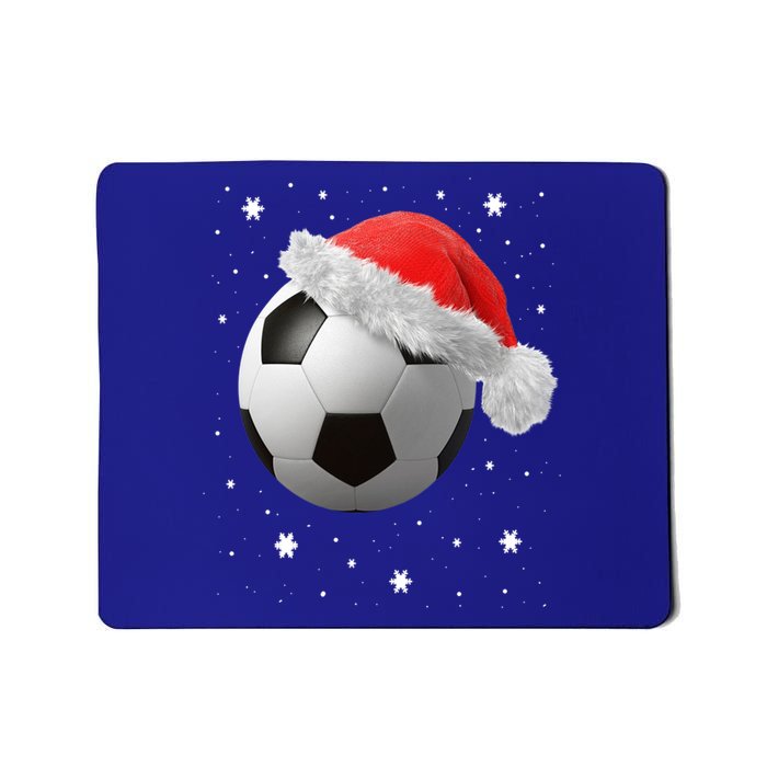 Football Ball SantaS Hat Christmas Xmas Soccer Fan Gift Mousepad