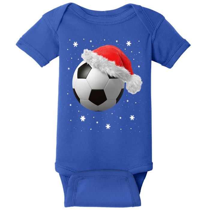 Football Ball SantaS Hat Christmas Xmas Soccer Fan Gift Baby Bodysuit