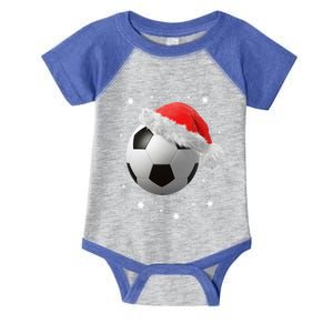 Football Ball SantaS Hat Christmas Xmas Soccer Fan Gift Infant Baby Jersey Bodysuit