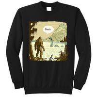 Funny Bigfoot Sasquatch Loch Ness Monster Introvert Bruh Sweatshirt