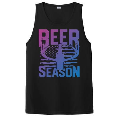 Funny Beer Season Deer Antlers American Flag Hunting Gift PosiCharge Competitor Tank