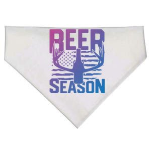 Funny Beer Season Deer Antlers American Flag Hunting Gift USA-Made Doggie Bandana