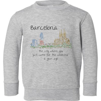 Funny Barcelona Spain Souvenir Hand Drawn Art Gift Toddler Sweatshirt