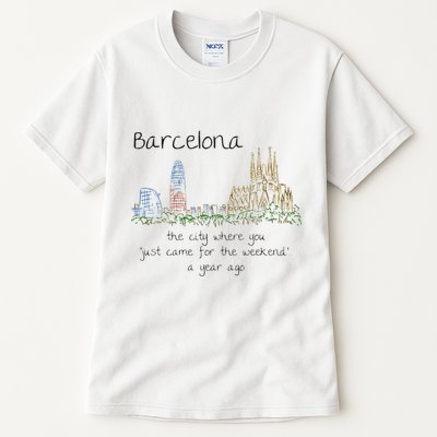 Funny Barcelona Spain Souvenir Hand Drawn Art Gift Tall T-Shirt