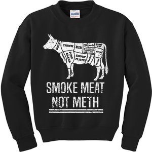 Funny BBQ Smoke Meat Not Meth Anti Drug Barbecue Grilling Kids Sweatshirt