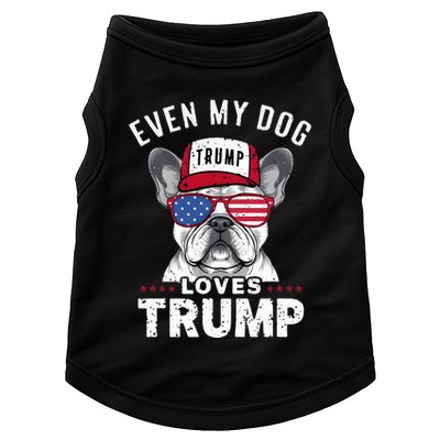 French Bulldog Sunglasses Usa Flag Even My Dog Loves Trump Doggie Tank