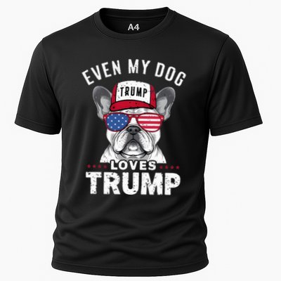 French Bulldog Sunglasses Usa Flag Even My Dog Loves Trump Performance Shirt