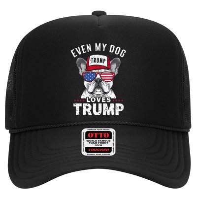 French Bulldog Sunglasses Usa Flag Even My Dog Loves Trump Trucker Hat