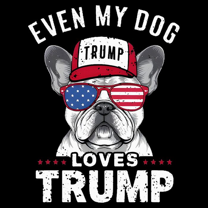 French Bulldog Sunglasses Usa Flag Even My Dog Loves Trump Toddler T-Shirt