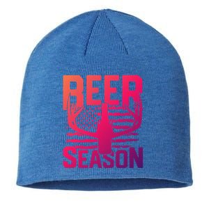 Funny Beer Season Deer Antlers American Flag Hunting Gift Sustainable Beanie