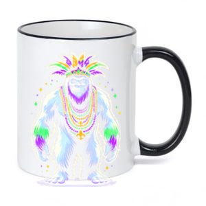 Funny Bigfoot Sasquatch Mardi Gras Festival Costume 11oz Black Color Changing Mug