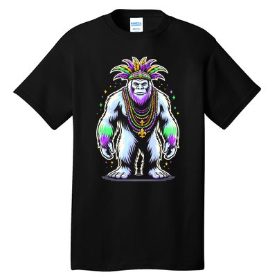 Funny Bigfoot Sasquatch Mardi Gras Festival Costume Tall T-Shirt