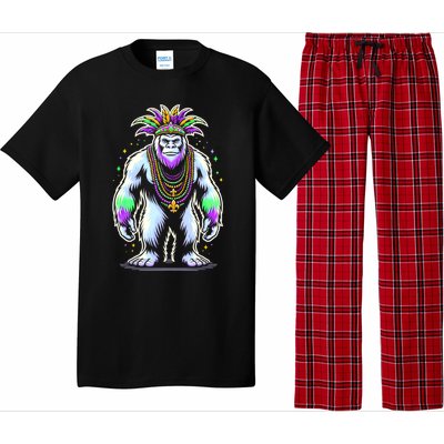 Funny Bigfoot Sasquatch Mardi Gras Festival Costume Pajama Set