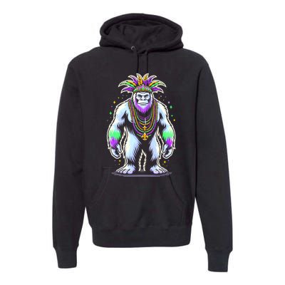 Funny Bigfoot Sasquatch Mardi Gras Festival Costume Premium Hoodie