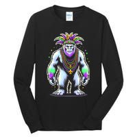 Funny Bigfoot Sasquatch Mardi Gras Festival Costume Tall Long Sleeve T-Shirt