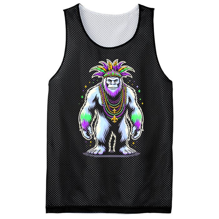 Funny Bigfoot Sasquatch Mardi Gras Festival Costume Mesh Reversible Basketball Jersey Tank