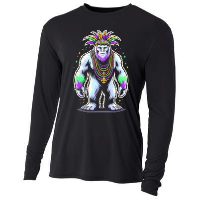 Funny Bigfoot Sasquatch Mardi Gras Festival Costume Cooling Performance Long Sleeve Crew