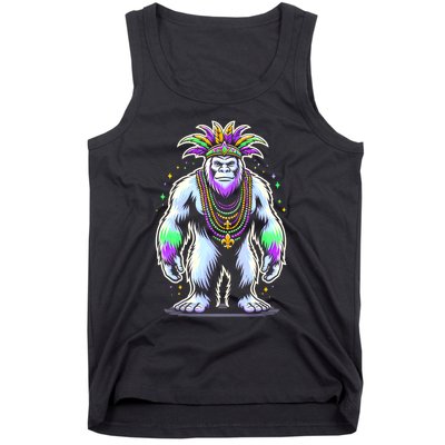 Funny Bigfoot Sasquatch Mardi Gras Festival Costume Tank Top