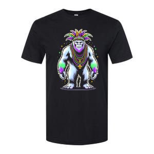 Funny Bigfoot Sasquatch Mardi Gras Festival Costume Softstyle CVC T-Shirt