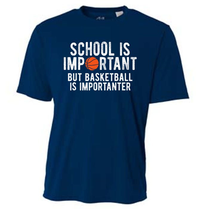 Funny Basketball School Is Important Bball Cooling Performance Crew T-Shirt