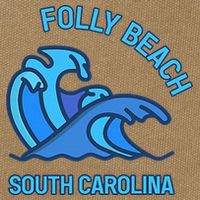 Folly Beach South Carolina Pocket Wave Souvenir Cotton Canvas Backpack