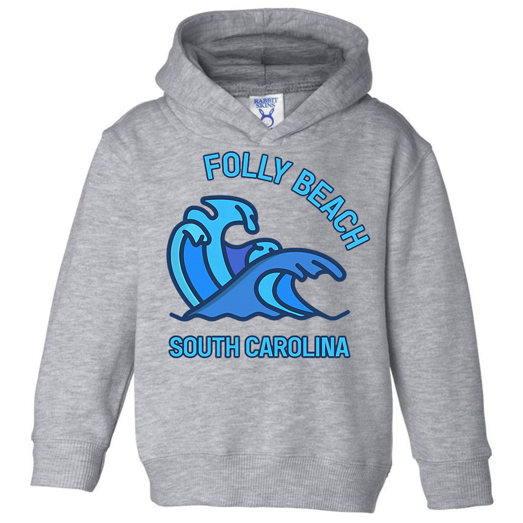 Folly Beach South Carolina Pocket Wave Souvenir Toddler Hoodie