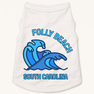 Folly Beach South Carolina Pocket Wave Souvenir Doggie Tank