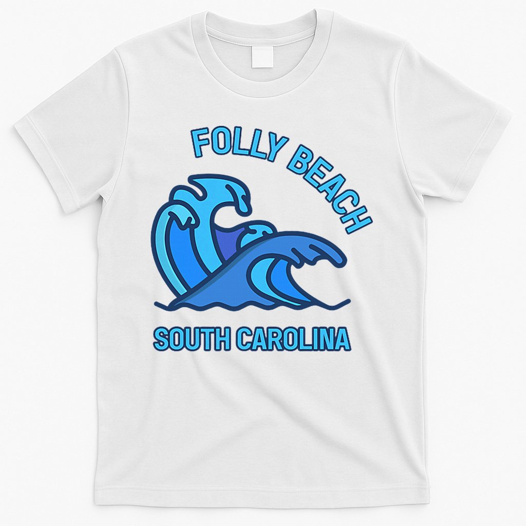 Folly Beach South Carolina Pocket Wave Souvenir T-Shirt