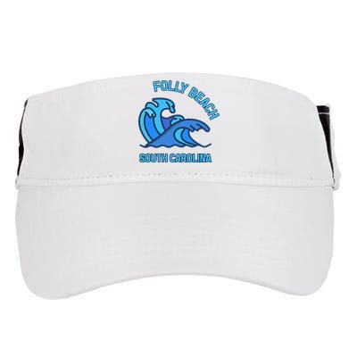 Folly Beach South Carolina Pocket Wave Souvenir Adult Drive Performance Visor