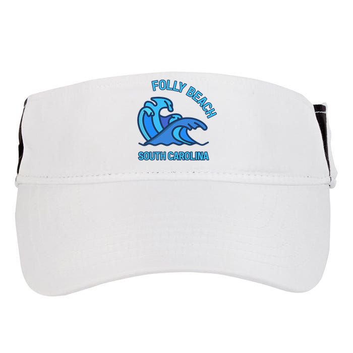 Folly Beach South Carolina Pocket Wave Souvenir Adult Drive Performance Visor