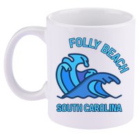 Folly Beach South Carolina Pocket Wave Souvenir 11oz C Handle Ceramic Mug