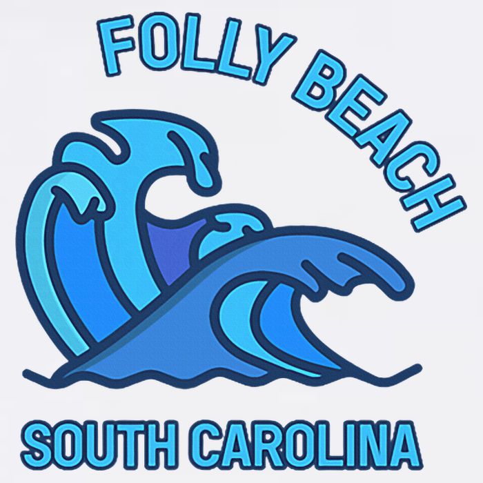 Folly Beach South Carolina Pocket Wave Souvenir Beanie