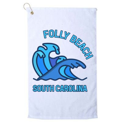 Folly Beach South Carolina Pocket Wave Souvenir Golf Towel