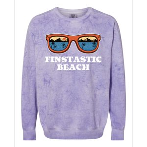 Finstastic Beach Summer Fishing Tropical Fisher Family Cute Gift Colorblast Crewneck Sweatshirt