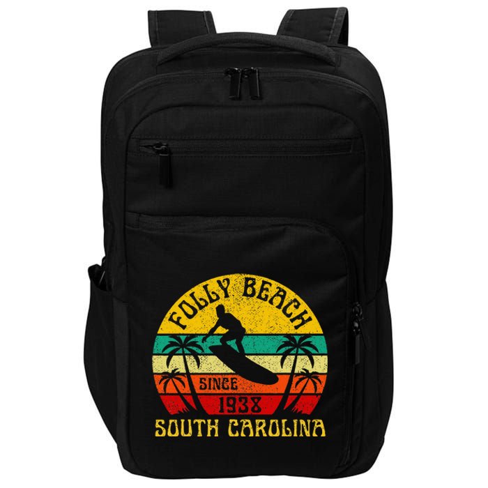 Folly Beach South Carolina Surfing Summer Vacation Impact Tech Backpack