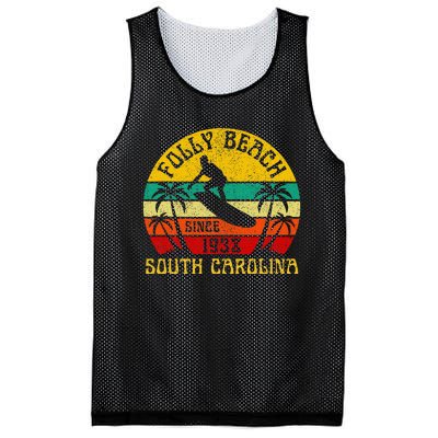 Folly Beach South Carolina Surfing Summer Vacation Mesh Reversible Basketball Jersey Tank