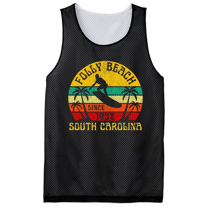 Folly Beach South Carolina Surfing Summer Vacation Mesh Reversible Basketball Jersey Tank