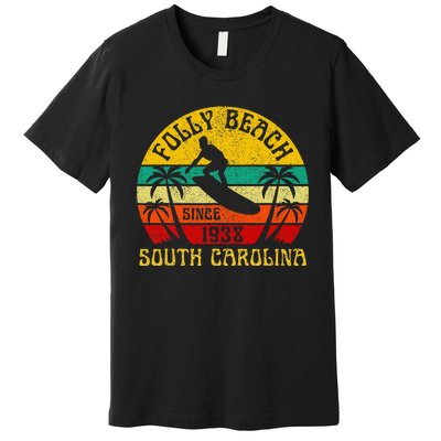 Folly Beach South Carolina Surfing Summer Vacation Premium T-Shirt