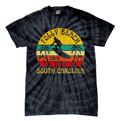 Folly Beach South Carolina Surfing Summer Vacation Tie-Dye T-Shirt