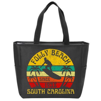 Folly Beach South Carolina Surfing Summer Vacation Zip Tote Bag