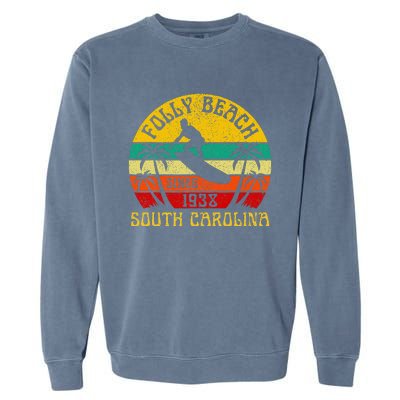 Folly Beach South Carolina Surfing Summer Vacation Garment-Dyed Sweatshirt